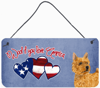 Norwich Terrier Woof if you love America Art Wall or Door Hanging Prints