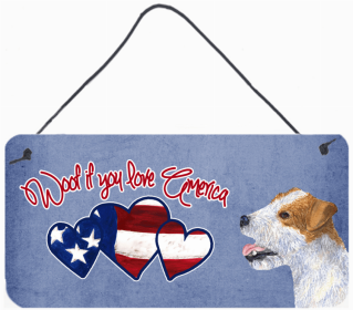 Jack Russell Terrier Woof if you love America Art Wall or Door Hanging Prints