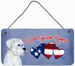 Boxer 1 Woof if you love America Art Wall or Door Hanging Prints