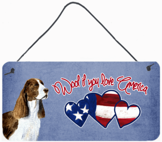 Springer Spaniel Woof if you love America Art Wall or Door Hanging Prints