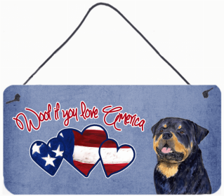 Rottweiler Woof if you love America Art Wall or Door Hanging Prints