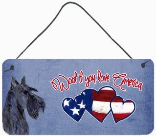 Scottish Terrier Woof if you love America Art Wall or Door Hanging Prints