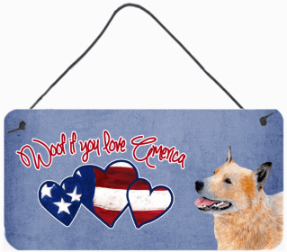 Australian Cattle Dog Woof if you love America Art Wall or Door Hanging Prints