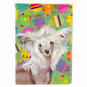 Chinese Crested Easter Eggtravaganza Garden Flag