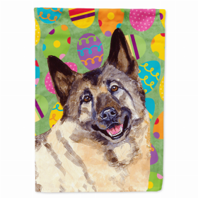 Norwegian Elkhound Easter Eggtravaganza Garden Flag