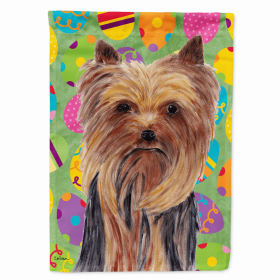Yorkie Easter Eggtravaganza Garden Flag