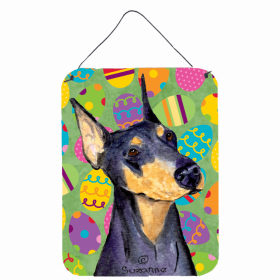 Doberman #4 Easter Eggtravaganza Wall or Door Hanging Prints