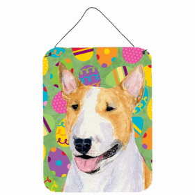 Bull Terrier Easter Eggtravaganza Wall or Door Hanging Prints