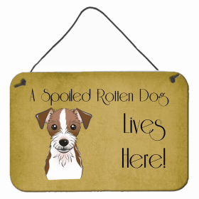 Jack Russell Terrier - Wirehair - A Spoiled Rotten - Lives Here Design Wall or Door Hanging Prints