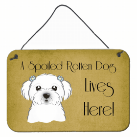 Maltese A Spoiled Rotten - Lives Here Design Wall or Door Hanging Prints