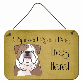 Bulldog A Spoiled Rotten - Lives Here Design Wall or Door Hanging Prints