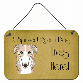 Borzoi A Spoiled Rotten - Lives Here Design Wall or Door Hanging Prints