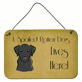Labrador Retriever - Black - A Spoiled Rotten - Lives Here Design Wall or Door Hanging Prints
