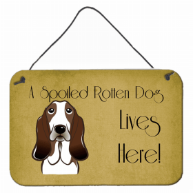 Basset Hound A Spoiled Rotten - Lives Here Design Wall or Door Hanging Prints