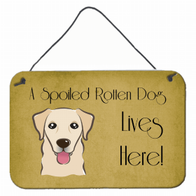 Golden Retriever - Shorthair - A Spoiled Rotten - Lives Here Design Wall or Door Hanging Prints