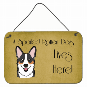 Corgi - Tricolor - A Spoiled Rotten - Lives Here Design Wall or Door Hanging Prints