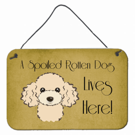 Poodle - Buff - A Spoiled Rotten - Lives Here Design Wall or Door Hanging Prints