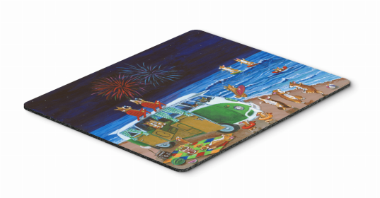 Corgi - Beach Party Volkswagen Bus Fireworks Mouse Pad