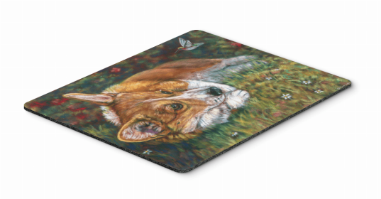 Corgi - Pastel Hummingbird Mouse Pad