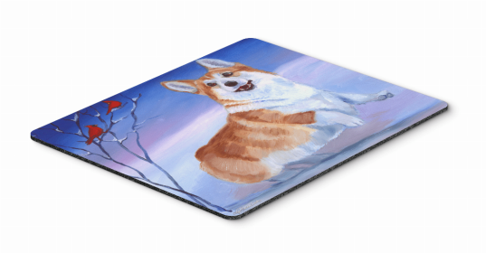 Corgi - Snow Cardinal  Mouse Pad