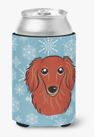 Dachshund - Longhair - Red Snowflake Design Can Hugger