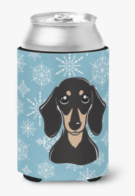 Dachshund - Black and Tan - Snowflake Design Can Hugger
