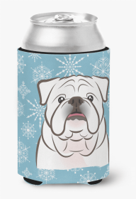 Bulldog - White - Snowflake Design Can Hugger