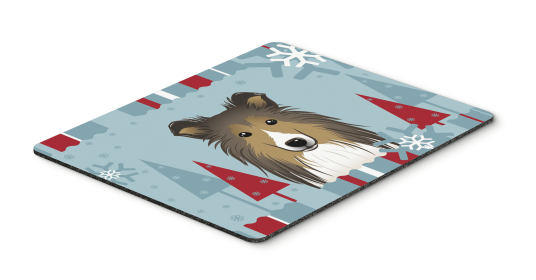 Sheltie/Shetland Sheepdog Winter Holiday Mouse Pad