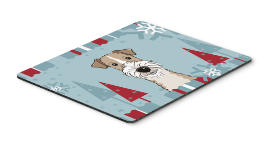 Wire Fox Terrier Winter Holiday Hot Pad & Trivet