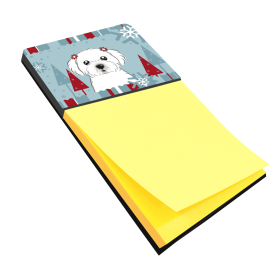 Maltese 1 Winter Holiday Sticky Note Holder