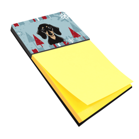 Dachshund - Black and Tan 1 - Winter Holiday Sticky Note Holder