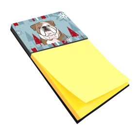 English Bulldog 1 Winter Holiday Sticky Note Holder