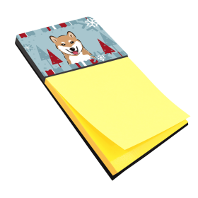 Shiba Inu 1 Winter Holiday Sticky Note Holder