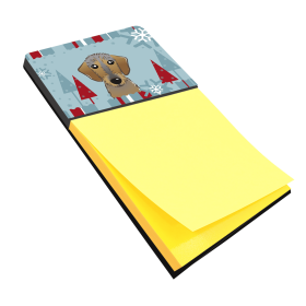 Dachshund - Wirehair 1 - Winter Holiday Sticky Note Holder