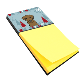 Labrador Retriever - Chocolate 1 - Winter Holiday Sticky Note Holder