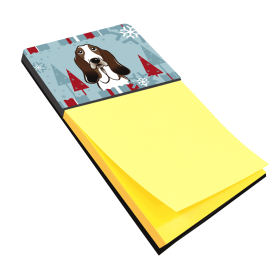 Basset Hound 1 Winter Holiday Sticky Note Holder