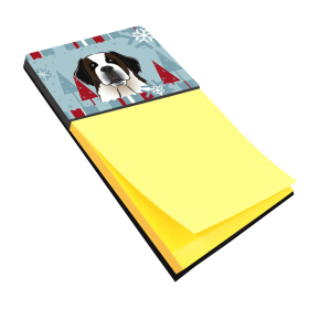 Saint Bernard 1 Winter Holiday Sticky Note Holder