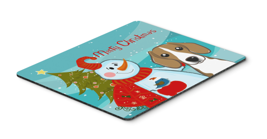 Beagle Merry Christmas Tree with Snowman Mouse Pad