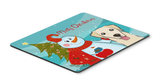 Golden Retriever - Shorthair - Merry Christmas Tree with Snowman Mouse Pad