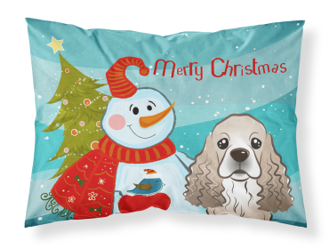 Cocker Spaniel with Snowman Merry Christmas Standard Pillowcase