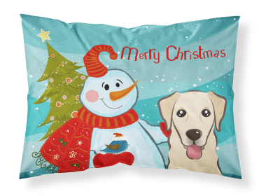 Golden Retriever - Shorthair with Snowman Merry Christmas Standard Pillowcase