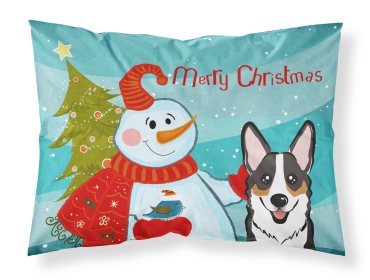 Corgi - Tricolor with Snowman Merry Christmas Standard Pillowcase