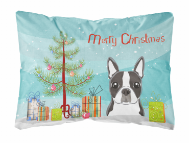 Boston Terrier - Christmas Tree Decorative Pillow