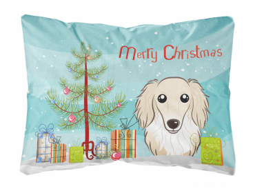 Dachshund - Longhair - Cream - Christmas Tree Decorative Pillow