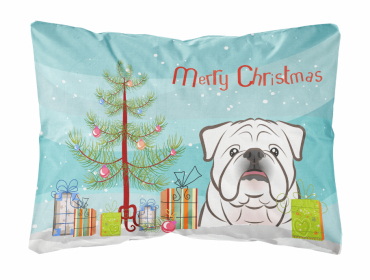 Bulldog - White - Christmas Tree Decorative Pillow