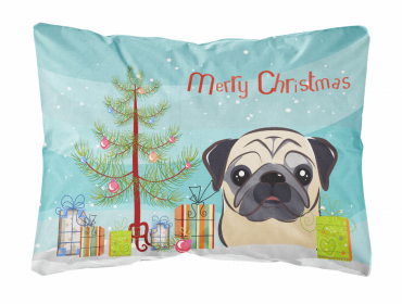 Pug - Fawn - Christmas Tree Decorative Pillow