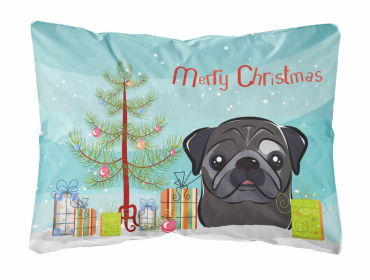 Pug - Black - Christmas Tree Decorative Pillow