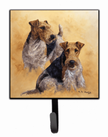 Wire Fox Terriers by Michael Herring Leash or Key Holder