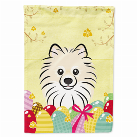 Pomeranian Easter Egg Hunt House Flag