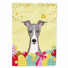 Italian Greyhound Easter Egg Hunt House Flag